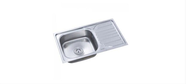 Chiuveta inox pentru blat 43.5x76 cm anticalcar cu preaplin FREDDO ERT-SN 9002S, stanga